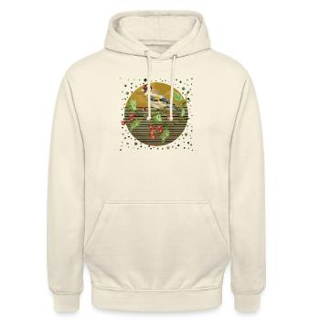 Bunter Vogel - Unisex Hoodie - Vanille-Milchshake - Vorne - Alina (178cm) & Michal (187cm)