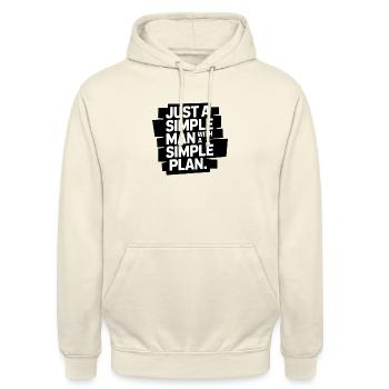 Just a Simple Man With a Simple Plan - Unisex Hoodie - vanilla - Front - Alina (178cm) & Michal (187cm)