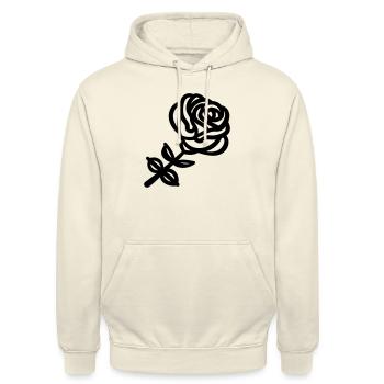 Fleur rose - Sweat-shirt à capuche unisexe - vanille - Devant - Alina (178cm) & Michal (187cm)