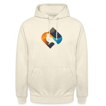Pigeon Oeufs Pigeon Mail - Sweat-shirt à capuche unisexe - vanille - Devant - Alina (178cm) & Michal (187cm)