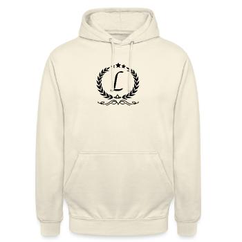 Lettre l couronne - Sweat-shirt à capuche unisexe - vanille - Devant - Alina (178cm) & Michal (187cm)