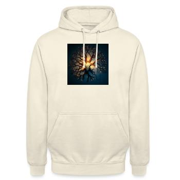 A creative light art piece - Unisex Hoodie - vanilla - Front - Alina (178cm) & Michal (187cm)
