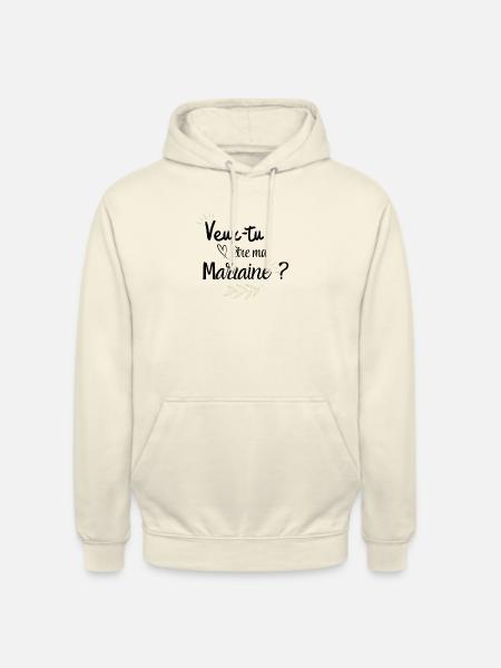 Veux tu être ma marraine - Sweat-shirt à capuche unisexe - vanille