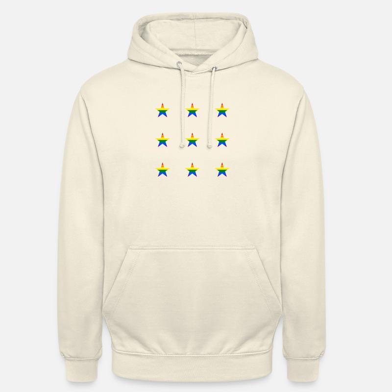 Rainbow star pattern LGBTQ colours - Unisex Hoodie - vanilla
