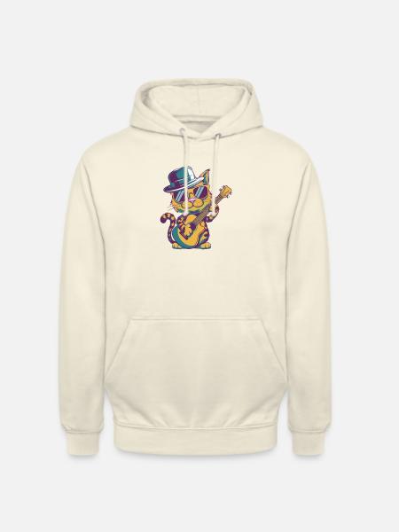 Music Guitar Cat - Unisex Hoodie - Vanille-Milchshake