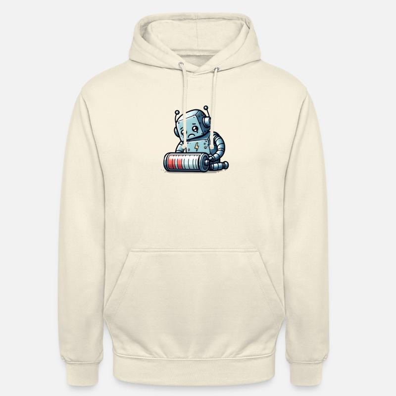 Robot Weak Battery Robo-Problems - Unisex Hoodie - vanilla