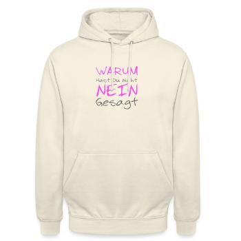 Why didn't you say no - Unisex Hoodie - vanilla - Front - Alina (178cm) & Michal (187cm)