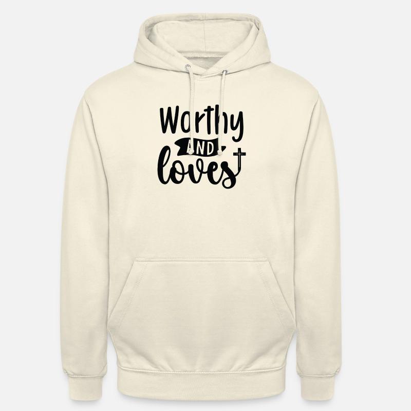 digne et aimé - Sweat-shirt à capuche unisexe - vanille