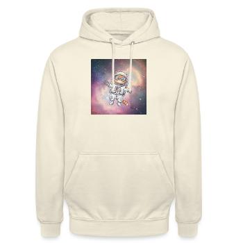 Cat in Space - Unisex Hoodie - Vanille-Milchshake - Vorne - Alina (178cm) & Michal (187cm)