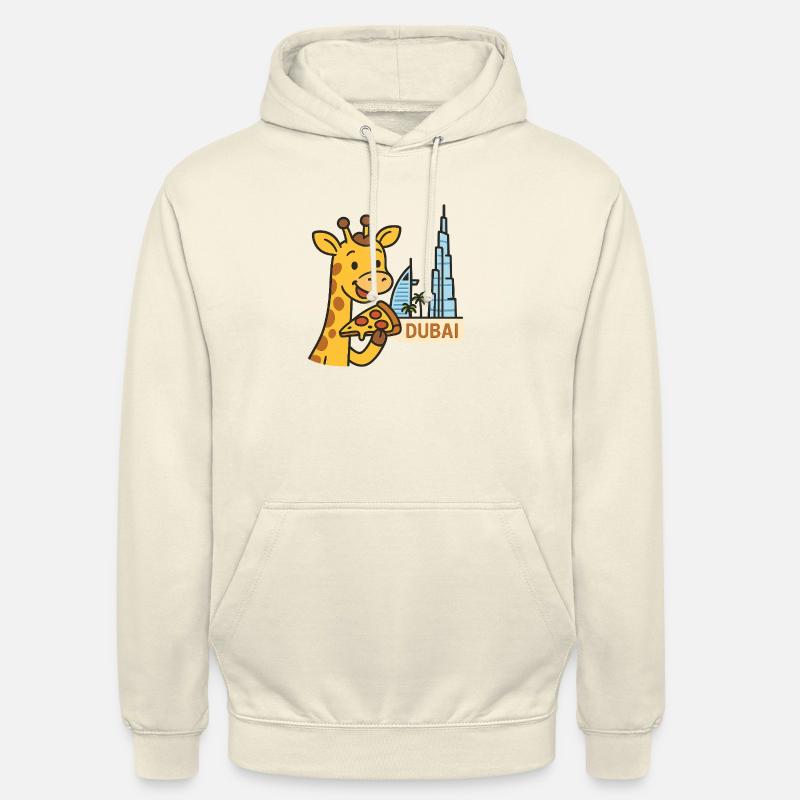 Dubai Giraffe mit Pizza - Unisex Hoodie - Vanille-Milchshake