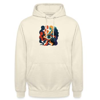 DESIGN - Unisex Hoodie - Vanille-Milchshake - Vorne - Alina (178cm) & Michal (187cm)