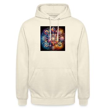 Geometrie sacred - Unisex Hoodie - Vanille-Milchshake - Vorne - Alina (178cm) & Michal (187cm)