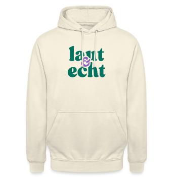 laut & echt - Unisex Hoodie - Vanille-Milchshake - Vorne - Alina (178cm) & Michal (187cm)