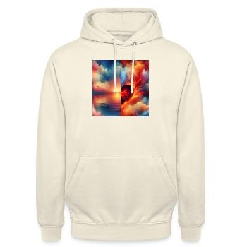 paisibleCœur féroce - Sweat-shirt à capuche unisexe - vanille - Devant - Alina (178cm) & Michal (187cm)