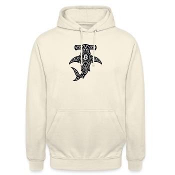 Crypto Surf Tribe - Sweat-shirt à capuche unisexe - vanille - Devant - Alina (178cm) & Michal (187cm)