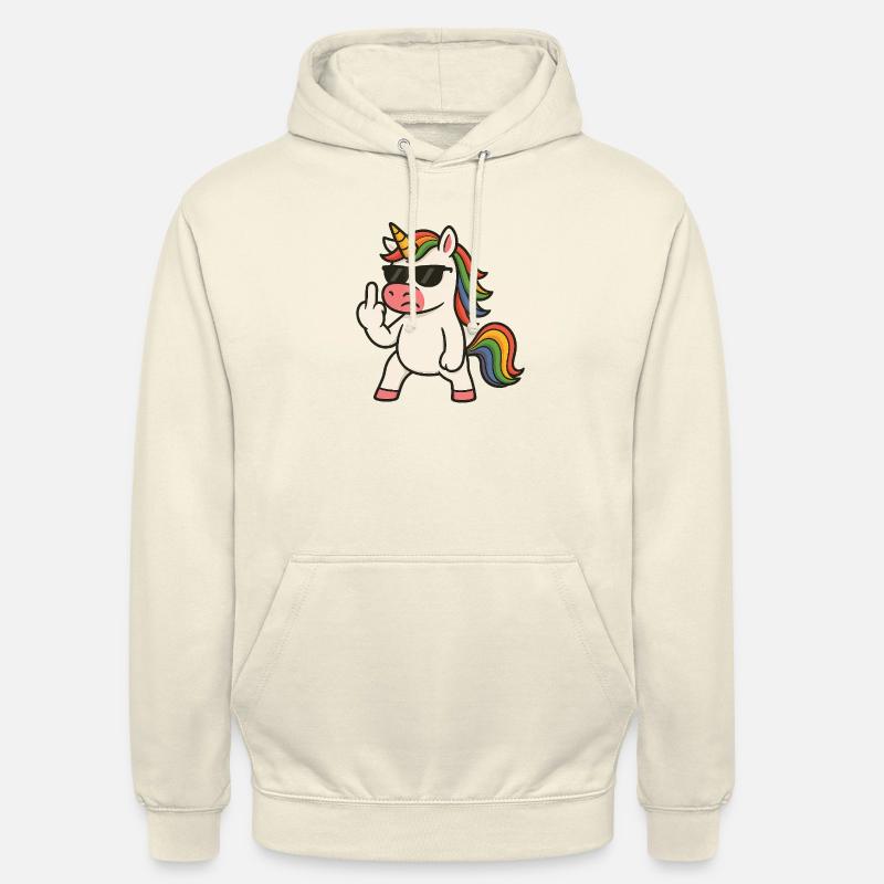 Mittelfinger Einhorn - Unisex Hoodie - Vanille-Milchshake