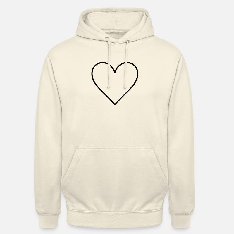Basic Herz schwarz - Unisex Hoodie - Vanille-Milchshake
