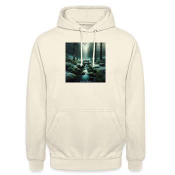 Forêt Enchantée Émeraude - Sweat-shirt à capuche unisexe - vanille - Devant - Alina (178cm) & Michal (187cm)