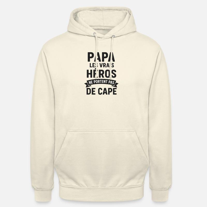 papa super hero - Sweat-shirt à capuche unisexe - vanille