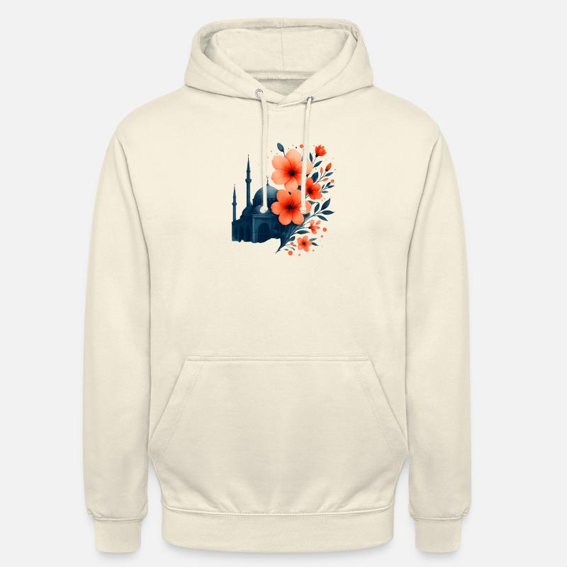 Moschee mit Blumen orange - Unisex Hoodie - Vanille-Milchshake