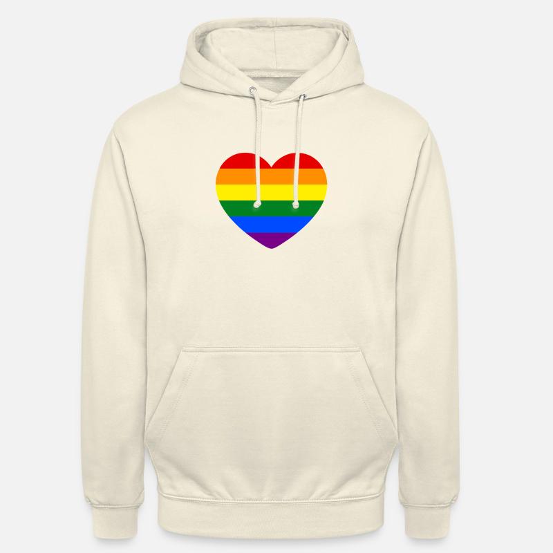 Regenbogenherz - Unisex Hoodie - Vanille-Milchshake