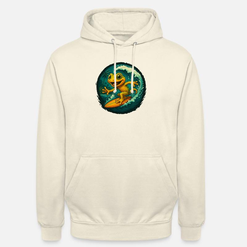 Surf Gecko – Tropic Vibes - Sweat-shirt à capuche unisexe - vanille