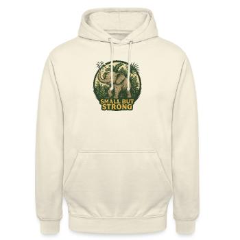 Small but Strong – Baby elephant in tropical style - Unisex Hoodie - vanilla - Front - Alina (178cm) & Michal (187cm)
