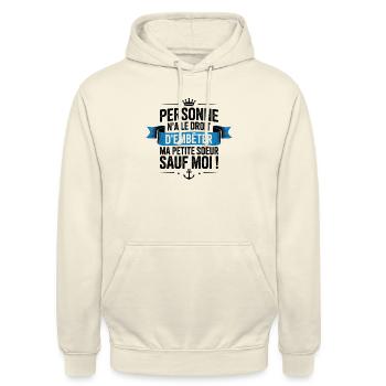 grand frere petite soeur2 - Sweat-shirt à capuche unisexe - vanille - Devant - Alina (178cm) & Michal (187cm)