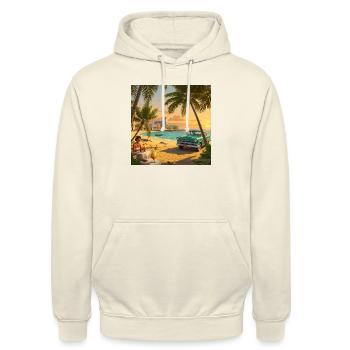 Plage tropicale Dream Cuba - Sweat-shirt à capuche unisexe - vanille - Devant - Alina (178cm) & Michal (187cm)