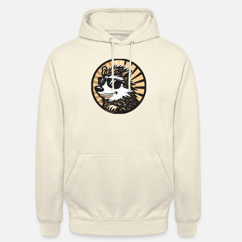 hérisson bande dessinée cool - Sweat-shirt à capuche unisexe - vanille