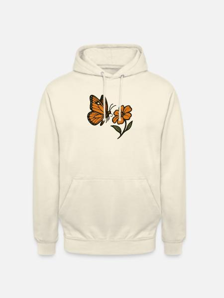 Butterfly and Flower - Unisex Hoodie - vanilla
