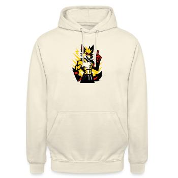 Electro Wolf - Unisex Hoodie - vanilla - Front - Alina (178cm) & Michal (187cm)