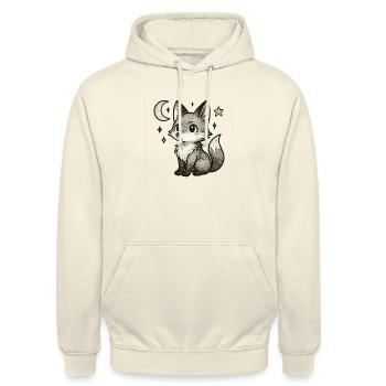 Kleiner Fuchs bei Nacht - Unisex Hoodie - Vanille-Milchshake - Vorne - Alina (178cm) & Michal (187cm)