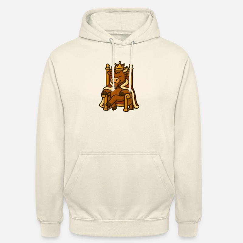 Kuh mit Krone auf Thron - Unisex Hoodie - Vanille-Milchshake