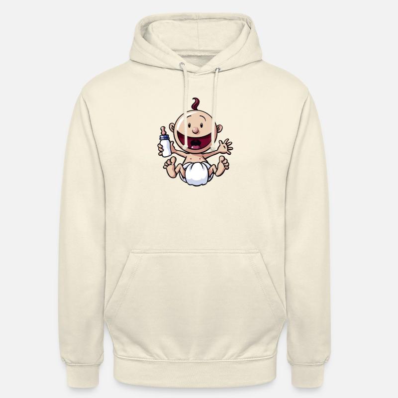 Le bébé rit. - Sweat-shirt à capuche unisexe - vanille