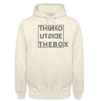 Think outside the box - Unisex Hoodie - Vanille-Milchshake - Vorne - Alina (178cm) & Michal (187cm)