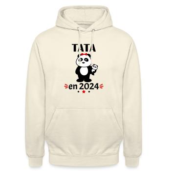 Tata en 2024, annonce grossesse, famille - Sweat-shirt à capuche unisexe - vanille - Devant - Alina (178cm) & Michal (187cm)