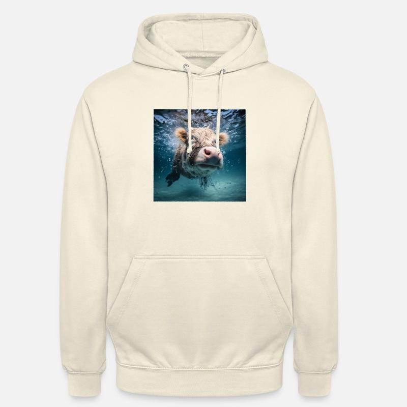 Vache plongeuse - Sweat-shirt à capuche unisexe - vanille