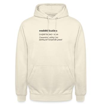 Enshittification Definition - Unisex Hoodie - Vanille-Milchshake - Vorne - Alina (178cm) & Michal (187cm)