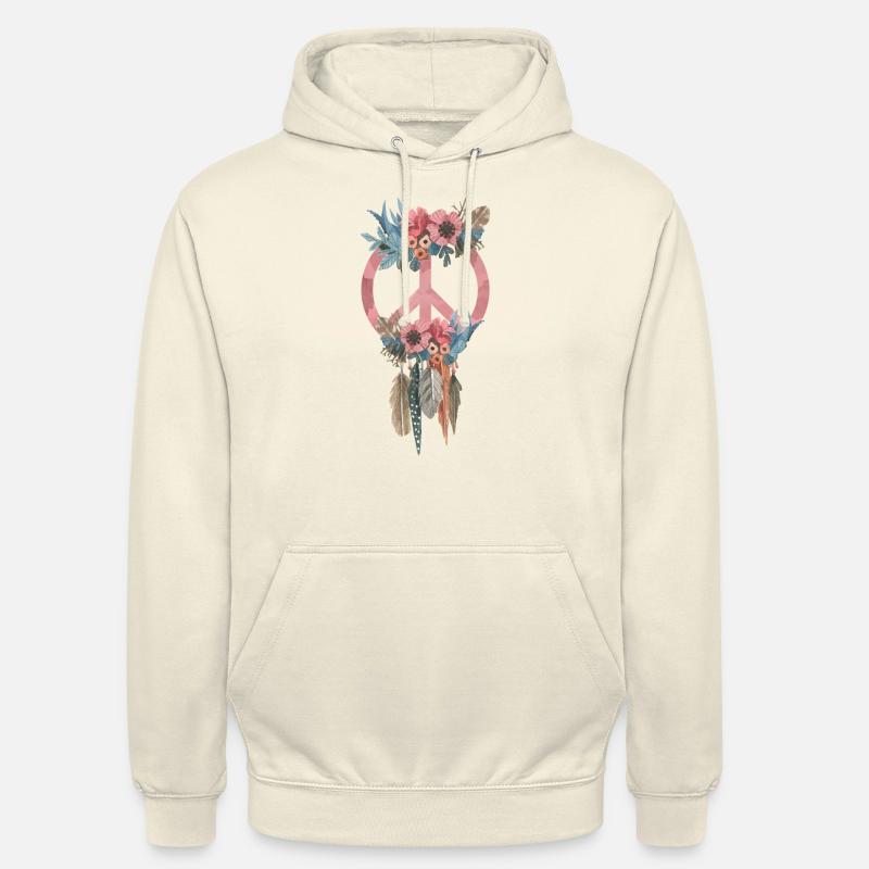 Style de paix symbole Boho - Sweat-shirt à capuche unisexe - vanille