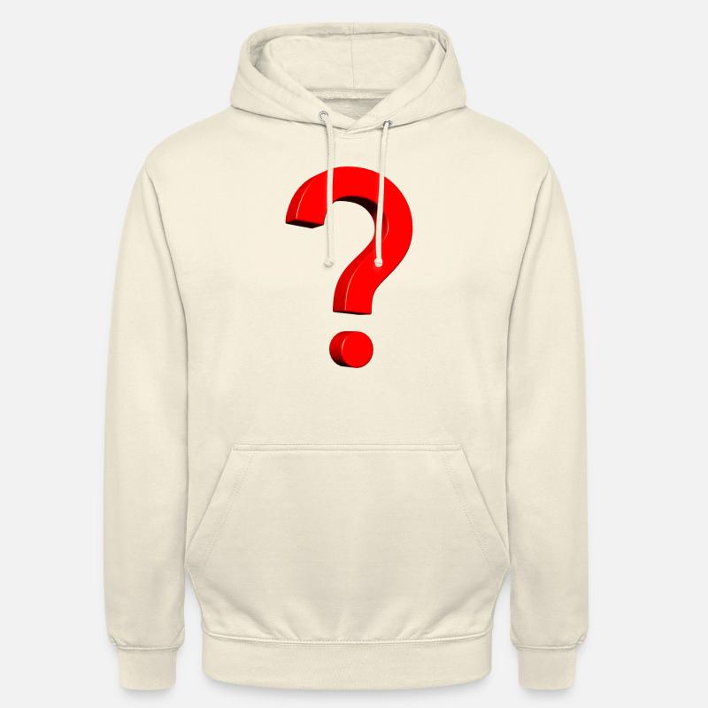 3D Point d’interrogation rouge - Sweat-shirt à capuche unisexe - vanille