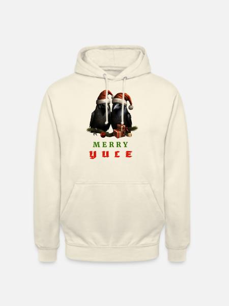 God jul med Hugin och Munin - Luvtröja unisex - vaniljmilkshake