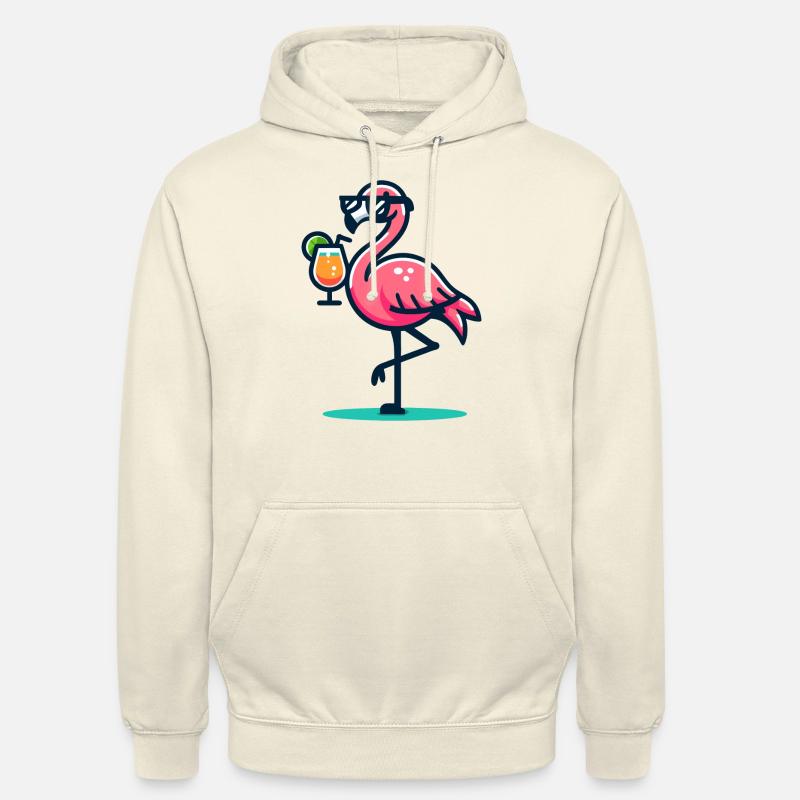 Flamant - Sweat-shirt à capuche unisexe - vanille
