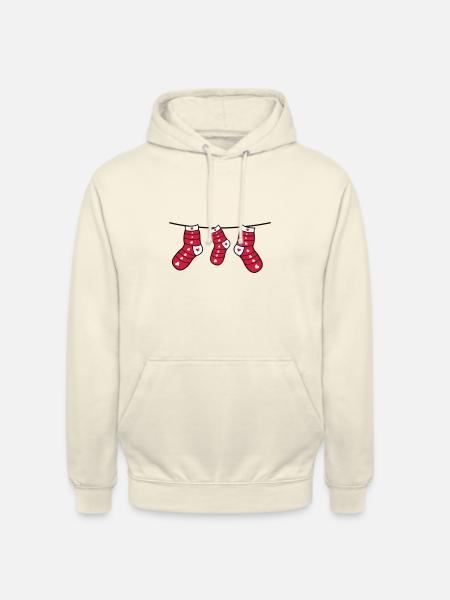 christmas socks - Unisex Hoodie - vanilla