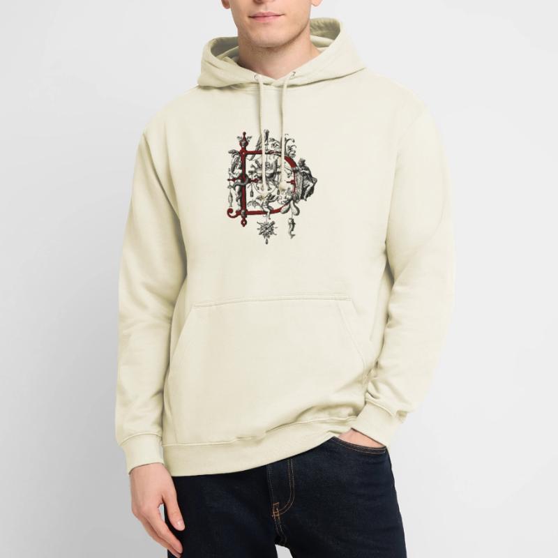 Monogramm D, Buchstabe D, Initiale D, Name D, Unisex Hoodie