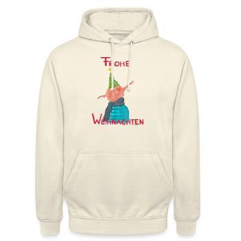 Weihnachten - Unisex Hoodie - Vanille-Milchshake - Vorne - Alina (178cm) & Michal (187cm)
