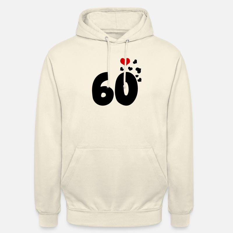 60 cœurs 60e anniversaire - Sweat-shirt à capuche unisexe - vanille