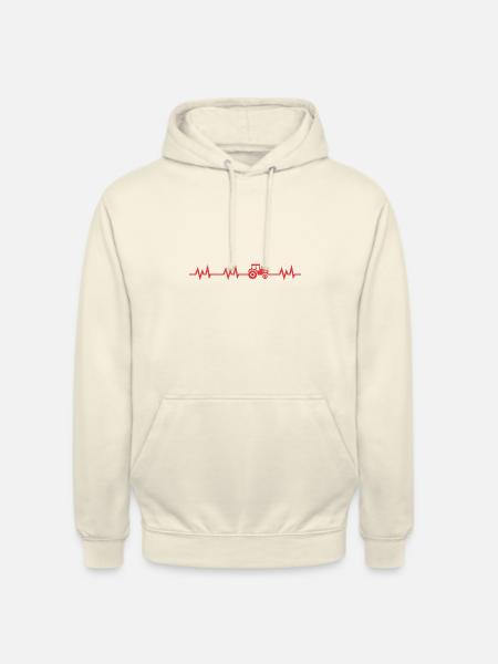 Tractor - heartbeat - col - Unisex Hoodie - vanilla