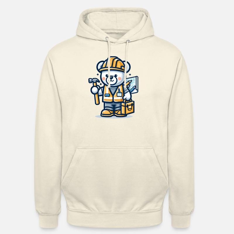 Cute Bear Construction Worker - Unisex Hoodie - Vanille-Milchshake