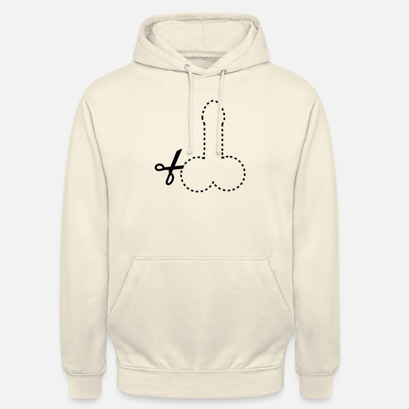 dashed_cut_out_penis_1c - Sweat-shirt à capuche unisexe - vanille